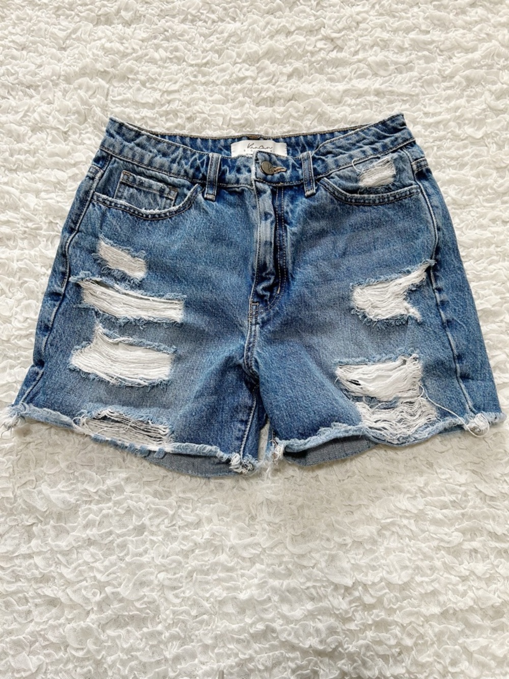Kancan Signature Shorts, Distressed, 100% Cotton, Size 27 Boho Festival 90's